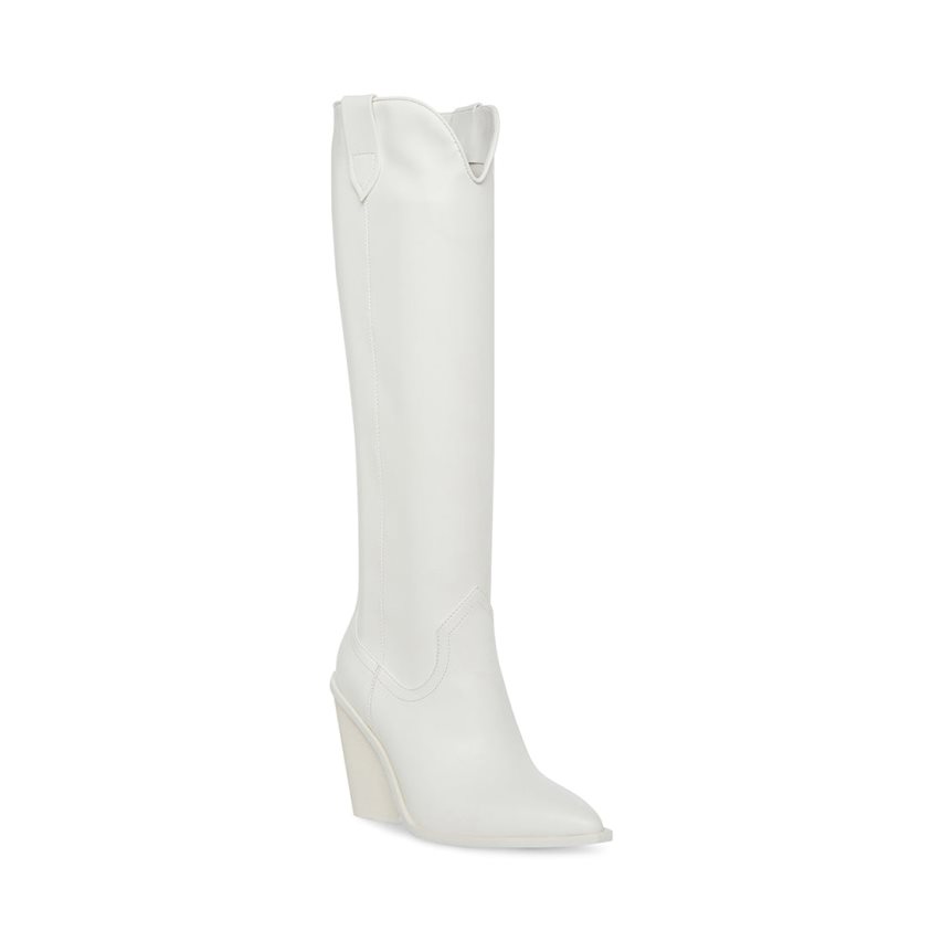 White Steve Madden Bronco Women's Knee-high Boots | PH 7658WCQ